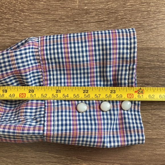 Vintage 1990s Saddlebrook Wrangler Style Western Wear Button Up Plaid Shirt XL - Picture 7 of 9